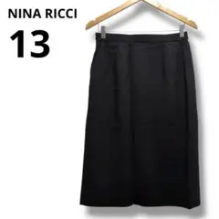 NINA RICCI 黒 タイトスカート 13サイズ　ニナリッチ　ブラックひざ丈