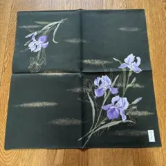 わさび染 ハンカチ 菖蒲柄 綿100％