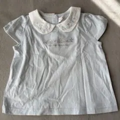 mezzo piano 襟付き水色Tシャツ