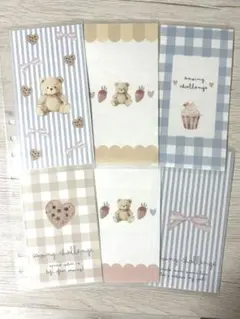 A6バインダー 貯金リフィル6枚 くまスイーツデザイン