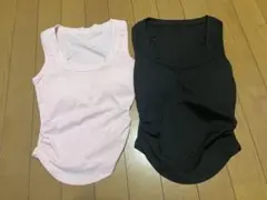SHEIN タンクトップ 2枚セット XS ピンク 黒のサムネイル