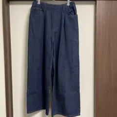 新品試着のみ studio ダークブルー ワイドデニム M