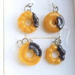 ハロウィン♡とろけるチョコのドーナツ♡レジンピアスアクセサリーハンドメイド