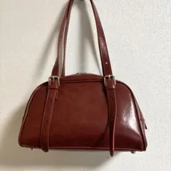 colony2139 ヴィンテージ合皮ボストンバッグ ボルドー ダブルファスナー
