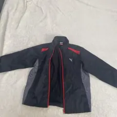 Puma フルジップジャケット 黒/赤/グレー