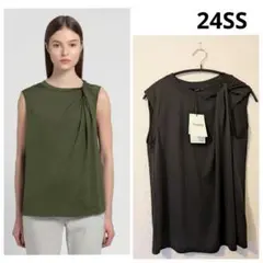 新品*24SS Theory ツイストデザインタンクトップ 黒