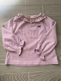 SIMPLE FREE 90サイズ　薄紫 フリル付きトレーナー汚れあり！