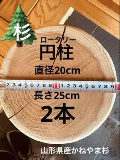 杉 円柱 丸太 DIY 工作用 直径20cm 長さ25cm 2本