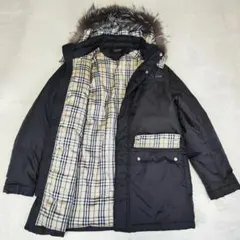 バーバーリーブラックレーベル ダウンジャケット ノバチェック M ブラウン