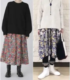 美品plantation HANATABAプリントロングスカートMサイズのサムネイル