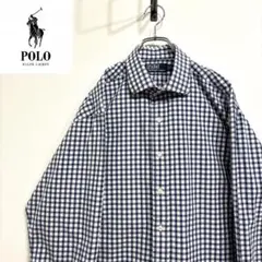 超人気❗️ラルフローレン　チェックシャツ　XL 90s刺繍古着希少レア長袖ドレス