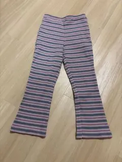 120cm ボーダー柄 フレアパンツ
