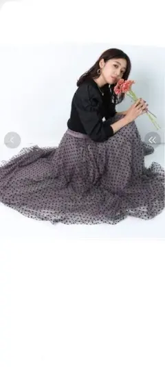 袖シャーリングニット