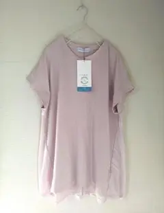 新品大きいサイズSEASONREASONピンク吸水速乾接触冷感Tシャツチュニック