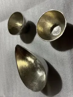 大浦裕記さん 陶胎漆器 黒錫 片口 酒器 茶器 茶海にも