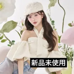 ♥*゜様 Darich ダーリッチ ホルターネックオフショルツイードトップス