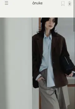 anukeアヌークHighcount Over Shirtsアイスブルー