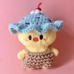 アイスクリームの帽子とオーバーオールの2点セット　ポガリ　チョコミント
