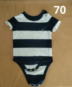 baby GAP ボーダー ボディスーツ 半袖 6-12ヶ月 70　ロンパース