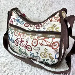 【美品】レスポートサック ショルダー バッグ 斜め掛け 自転車柄 ポシェット