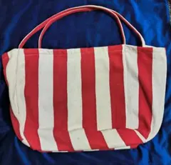 Bleu Bleuet 赤と白のストライプ トートバッグ
