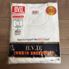 B.V.D.　ビーブイディー　丸首八分袖シャツ　Lサイズ　スムース厚地　長袖肌着