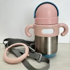 merowareメロウェア　ストラップ付 MATT サーモボトル ブルー／ピンク