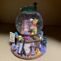 【希少】 ディズニー プーさん スノードーム 陶器 オルゴール 動作品 ディズニー くまのプーさん スノードーム オルゴール