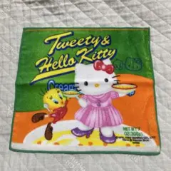 平成レトロ　キティ＆トゥイーティー　プチタオル　ウェイトレス　未使用　レア