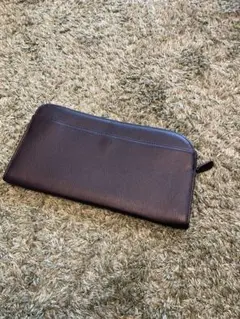 黒 レザー クラッチバッグ 仕切り付き