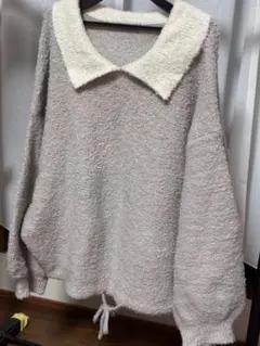 4L 襟付きふわふわニットセーター