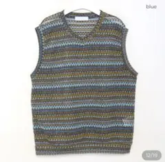 Nugu maple ethnic knit vest カラーニットベスト