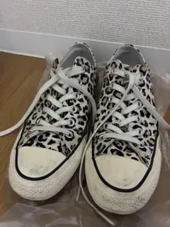 汚れ多数 CONVERSE ヒョウ柄 24.5