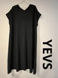 YEVSイーブス　フレンチ袖ワンピース　ロングチュニック　2WAY 黒　Mサイズ