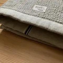 リネンワッフル生地のバスマット