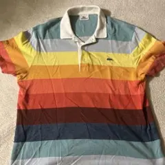 LACOSTE マルチカラー ストライプ ポロシャツ サイズ5