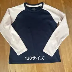 TIGORA 長袖ラグランTシャツ サイズ130 ネイビー/ピンク