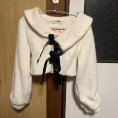 Davan アイボリー ショート丈ニット