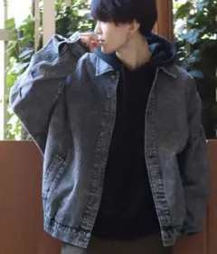 SITRY オーバーサイズ ドルマンスリーブ デニム ジャケット　グレー　L