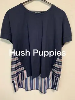 Hush Puppies ハッシュパピー　背中切り替えチェックT カットソー