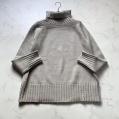 美品✨エスマックスマーラ カシミヤ混 オフタートル セーター グレージュ M