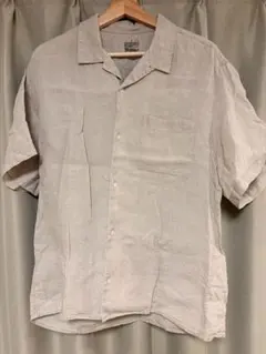 無印良品 フレンチリネン 洗いざらし オープンカラーシャツ Lサイズ