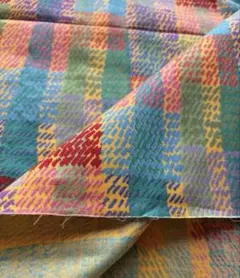 多色チェック柄綿生地　105cm✖️82cm