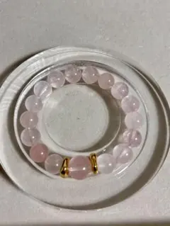 ローズクォーツ ゴールドビーズ ブレスレット 天然石　デザインブレスレット