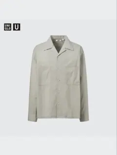 さ*ず様 UNIQLO U オープンカラーシャツ　長袖シャツ グレー　上着　ウェ