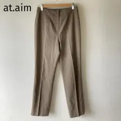 @at.aim スラックス ブラウン　綺麗目　上品　オフィスカジュアル　訳あり