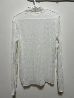 シャツ シアー 長袖トップス ホワイト Fサイズ