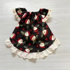 SSサイズ＊クリスマス柄フレアスリーブワンピース　着丈24