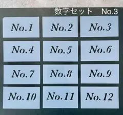 ステンシルシート　数字　セット　No.3
