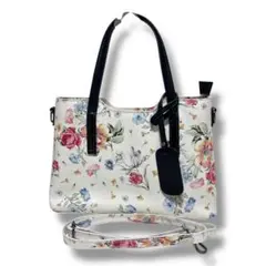 美品 ボルサインペレ 2way ハンドバッグ ショルダー 本革 イタリア製 花柄